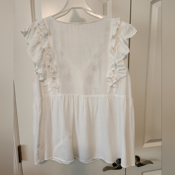 Embroidered Ruffle Top - Picture 2 of 4